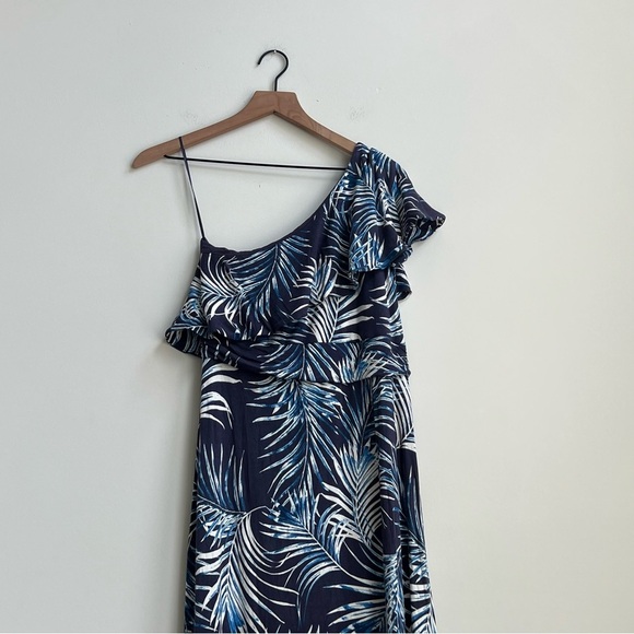 A Pea In The Pod One Shoulder Maxi Maternity Dress Jersey Stretch Tropical - Picture 5 of 7